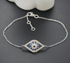 Religious 925 Sterling Silver Bracelet Evil Eye Bracelet for Women