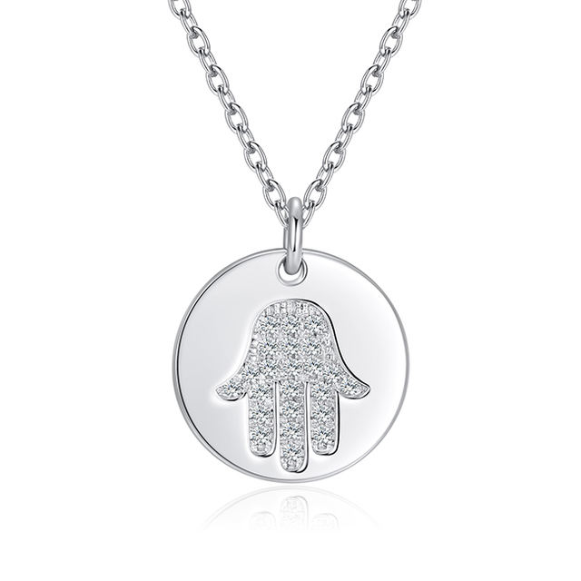 925 Sterling Silver Wholesale Replica Jewelry for Women Evil Eye Hamsa Hand Pendant