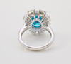  925 Sterling Silver Oval Cut Blue Cubic Zirconia wedding Ring