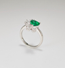  925 Sterling Silver 5 Carat Created Emerald Heart Shape Engagement Ring