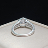 925 Sterling Silver 1.5 Carat Engagement Ring Round Diamond Halo Engagement Ring