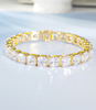 925 Sterling Silver 7mm Cushion Cut Dainty Diamond Tennis Bracelet