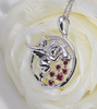 925 Sterling Silver Red Garnet Loyalty Jewelry Guardian Angle Necklace 