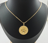 Custom Gold Bumble Bee pendant Diamond Vintage Sandblasted Disc Pendant