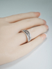 925 Sterling Silver Cross Ring Zircon Dainty Multi Layer Ring