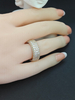 925 Sterling Silver Women Luxury Cluster Sparkling Row Eternity Ring