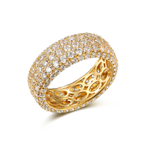 925 Sterling Silver Women Luxury Cluster Sparkling Row Eternity Ring