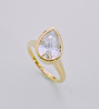 925 Sterling Silver 5 Carat Pear Cut Bezel Setting Engagement Ring