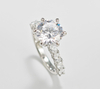 925 Sterling Silver Round Brilliant Cut Diamond Hidden Halo Engagement Ring