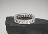 925 Sterling Silver Cubic Zirconia Matrix Bands Emerald Cut Eternity Ring