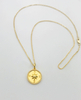 925 Sterling Silver Gold Plated North Star Charm Compass Pendant