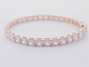 925 Sterling Silver 4x4mm Princess Cut Dainty Wedding Tennis Bracelet