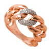 Gold Diamond Cuban Ring Iced Out Cuban Link Wedding Band