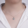 Fashion 925 Sterling Silver Necklace Classic Cubic Zircnoia Pendant Necklace