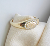 14K Yellow Gold Custom Jewelry Initial Personalized Oval Gold Signet Ring
