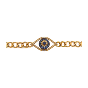 Eco-friendly K Gold Bracelet for Women Cuban Chain Evil Eye Bracelet