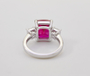 925 Sterling Silver 7.0 CTW Radiant Ruby And Princess Engagement Rings