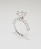 925 Sterling Silver Round Brilliant Cut Diamond Hidden Halo Engagement Ring