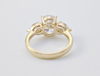 925 Sterling Silver Oval Cut Diamond and Side Pear Bridal Promise Rings