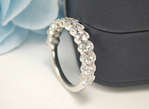 925 Sterling Silver Anniversary Weding Bands Oval Diamond Engagement Ring