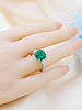 925 Sterling Silver Custom Jewelry Radiant Cut Simulated Emerald Rings