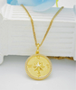 925 Sterling Silver Gold Plated North Star Charm Compass Pendant
