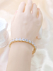 925 Sterling Silver 7mm Cushion Cut Dainty Diamond Tennis Bracelet