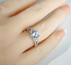 925 Sterling Silver Round Cut Split Shank Diamond Engagement Wedding Rings