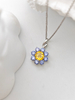 925 Sterling Silver Classic Jewelry Tanzanite And Citrine Flower Pendant Necklace