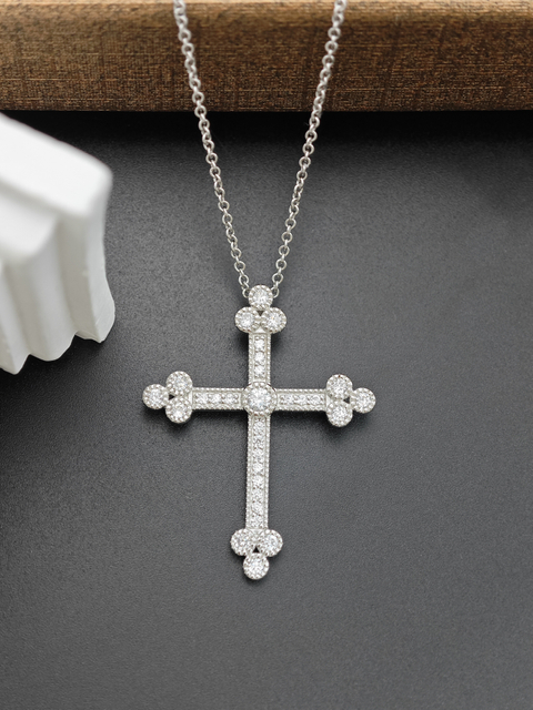 Religious Jewelry for Women 925 Sterling Silver Cross Pendant Necklace