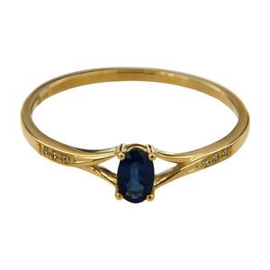 Engagement Ring Oval Cut Blue Sapphire 925 Sterling Silver Wedding Ring