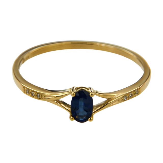 Engagement Ring Oval Cut Blue Sapphire 925 Sterling Silver Wedding Ring