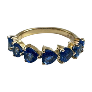 Personalized Jewelry Heart Shape Created Blue Sapphire Love Ring for Her
