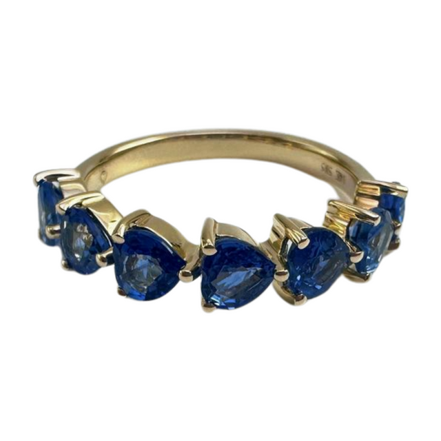 Personalized Jewelry Heart Shape Created Blue Sapphire Love Ring for Her