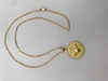 Custom Gold Bumble Bee pendant Diamond Vintage Sandblasted Disc Pendant