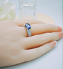 925 Sterling Silver February Birthstone Amethyst CZ Engagement Ring