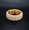 925 Sterling Silver Women Luxury Cluster Sparkling Row Eternity Ring