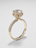  925 Sterling Silver Round Cut Floral Halo Diamond Rngagement Ring