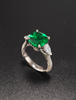 925 Sterling Silver Custom Jewelry Radiant Cut Simulated Emerald Rings