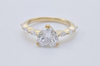 925 Sterling Silver 4 Carat Heart Shaped Accents Diamond Engagement Ring