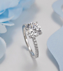 925 Sterling Silver Anniversary gifts for Her 2 Carat Engagement Ring