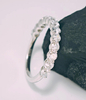 925 Sterling Silver Round Diamond Anniversary Band Half Eternity Ring