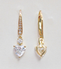925 Sterling Silver 5 Carat Heart Cut Cubic Zirconia Hoop Earrings