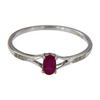 925 Sterling Silver Oval Created Ruby Ring Wedding Ring for Women 