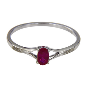 925 Sterling Silver Oval Created Ruby Ring Wedding Ring for Women 