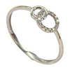 Trendy 925 Sterling Silver Interlocking Ring Double Circle Infinity Ring