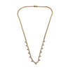 Karat Gold Trio Diamond Necklace Half Tennis Necklace