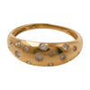 Vintage Gold Diamond Ring Flush Setting Engagement Ring 