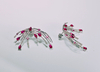 925 Sterling Silver Luxury Sumilate Ruby Cocktail earrings