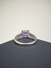 925 Sterling Silver February Birthstone Amethyst CZ Engagement Ring